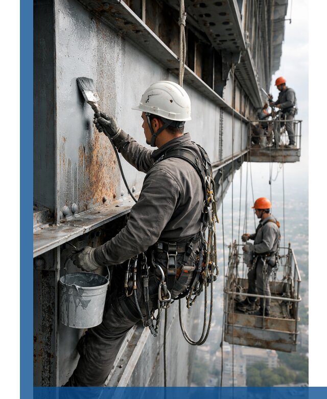 Покраска металлоконструкций на высоте в Электростали профессионально