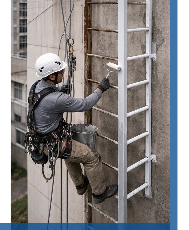 Покраска пожарных лестниц в Электростали от 4559 р. | ВЫСОТНИК-Элк