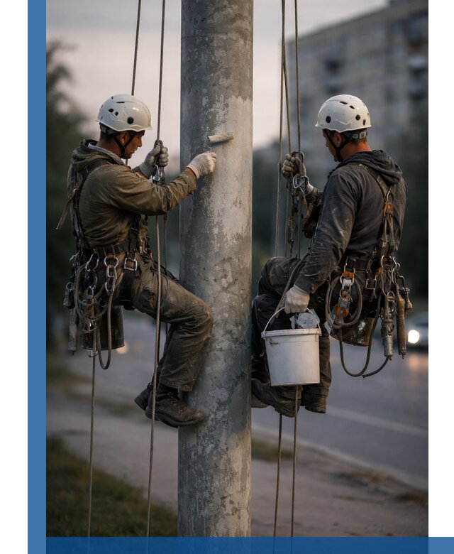 Покраска опор освещения и антикоррозийная защита в Электростали