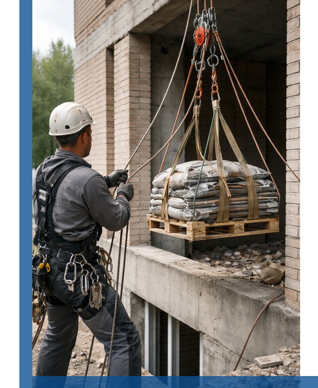 Подъем материалов на этаж веревками в Электростали оперативно