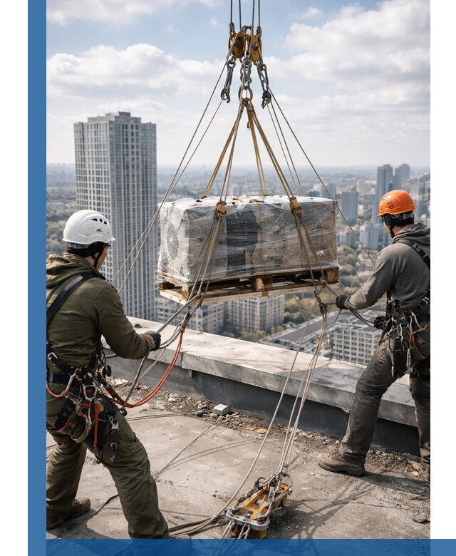 Подъем и монтаж крупногабаритных грузов на крышу в Электростали