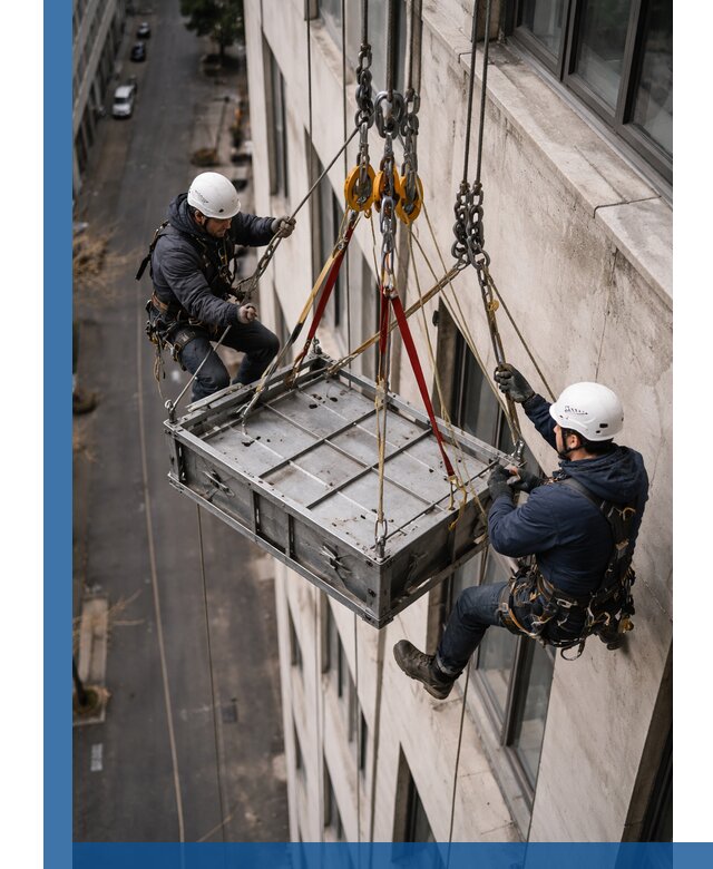 Спуск и подъем грузов по фасаду в Электростали для зданий