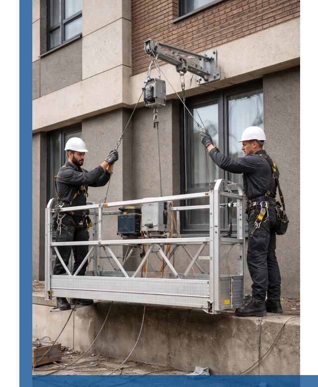 Монтаж и подъем фасадной люльки в Электростали с гарантией безопасности