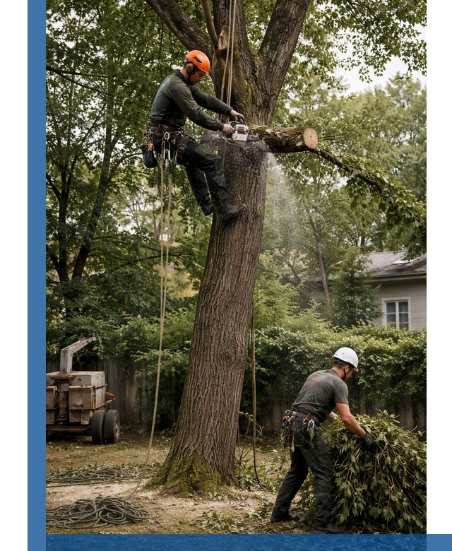 Кронирование деревьев в Электростали, безопасная высотная обрезка