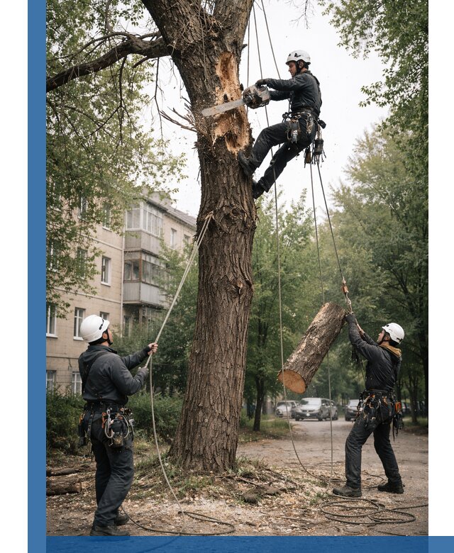 Срочное удаление аварийных деревьев в Электростали с гарантией безопасности
