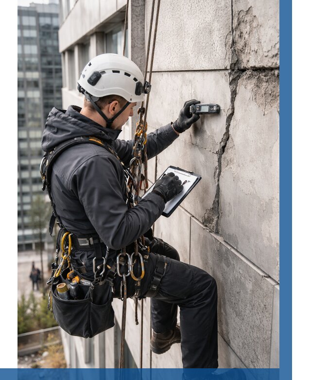 Обследование фасада альпинистами в Электростали от 122 р. | ВЫСОТНИК-Элк