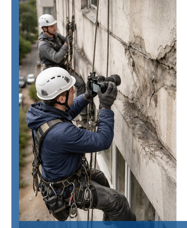 Фотофиксация дефектов фасада с высотной съемкой в Электростали