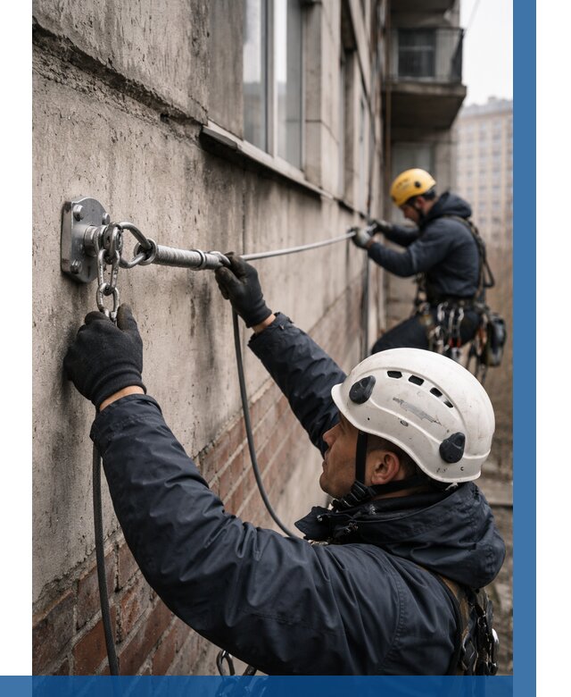 Монтаж анкерных линий в Электростали от 3039 р. | ВЫСОТНИК-Элк