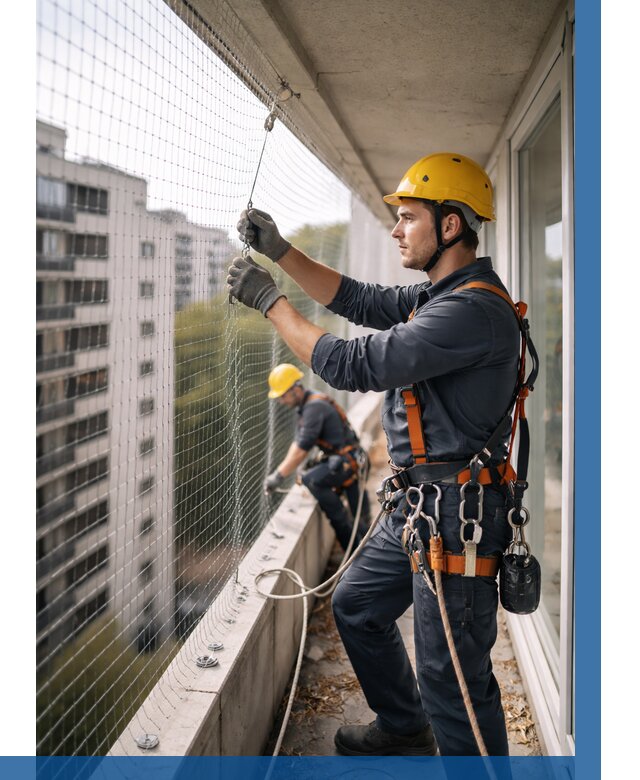 Монтаж сетки от птиц в Электростали от 4559 р. | ВЫСОТНИК-Элк